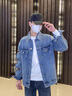 謙集（QIANJI）潮男牛仔外套2024春秋美式復古個(gè)性刺繡外穿寬松長(cháng)袖牛仔衣夾克男 藍色 【LFS2039】 L 125-140斤 曬單實(shí)拍圖