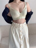 貴夫人性感無鋼圈秋冬小胸聚攏內(nèi)衣女調(diào)整型上托收副乳防下垂薄款文胸罩 雪松綠 80B 36 曬單實(shí)拍圖