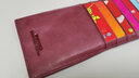 尊祿Vanlord 真皮女士卡包 頭層牛皮卡片夾休閑大容量超薄銀行卡包 閨蜜紅紫色 曬單實(shí)拍圖