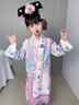 G.DUCK KIDS女童漢服春夏裝長袖兒童旗袍格格裝公主古裝中國風清朝民族風演出 粉色 90碼建議80-90cm1歲半-2歲cm 曬單實拍圖