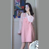 EPET元?dú)忭n版純色背帶牛仔短裙女夏裝寬松百搭愛心甜美減齡吊帶連衣裙 粉色背帶裙 面料 S 80-95斤 曬單實(shí)拍圖