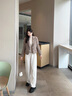 clotho Rennie品牌女裝短款小西裝女2025春秋新款韓版氣質(zhì)通勤寬松休閑西服外套 灰咖色 M 曬單實(shí)拍圖