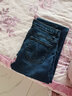 牧獅德直筒牛仔褲女加長(cháng)2023年春秋新款百搭高腰顯瘦高個(gè)子窄版闊腿長(cháng)褲 復古藍 M 曬單實(shí)拍圖