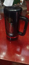 索赫（SUOHE）辦公室玻璃水杯男帶把喝水泡茶杯茶水分離杯子大容量耐高溫 炭黑色580ml（辦公塑波）+63激光沖孔雙節(jié)網(wǎng)長(zhǎng) 580ML 曬單實(shí)拍圖