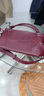 北狐中老年女包大容量包軟皮單肩手提包牛皮流蘇新款歐美時(shí)尚媽媽包百 酒紅色 曬單實(shí)拍圖