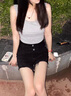 紅蜻蜓 牛仔短褲女高腰新款2025年夏季熱褲破洞女裝a字褲休閑女士短褲 黑色 L 曬單實拍圖