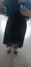莎妮朵罗连衣裙夏雪纺裙新品显瘦款短袖V领遮肚子时尚小黑裙子15956 黑色 5XL建议180-200斤穿着 实拍图