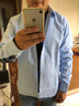 Rogosky香港潮牌余文樂(lè )長(cháng)袖襯衫男士日系袖子拼接格子布牛津紡襯衣上裝 藍色 L 曬單實(shí)拍圖