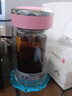 希諾（heenoor）抗菌玻璃杯女士雙層隔熱清新便攜簡(jiǎn)約透明家用帶濾網(wǎng)花茶杯送女友 粉色 雙層 200ml 曬單實(shí)拍圖