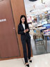 安依蓮小西裝套裝女格子秋冬款面試正裝職業(yè)裝女裝套裝經(jīng)理西服工作服 深灰西裝+褲子+藍(lán)襯衫 S 曬單實拍圖