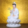 圓通工藝 觀(guān)音佛像擺件漢白玉石雕娑婆西方三圣用品南海觀(guān)世音菩薩 12寸觀(guān)音高30cm/尊 曬單實(shí)拍圖