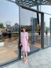妃莉杋（FeiLiFan）雪紡連衣裙女裝2024新款夏季韓版小個(gè)子氣質(zhì)顯瘦仙女碎花裙子夏天 粉色 M 曬單實(shí)拍圖