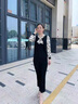 俞兆林（YUZHAOLIN）中老年人女裝春秋外套60歲70奶奶毛呢媽媽冬裝長袖老太太加絨衣服 FFT888003 藍樹葉-單件上衣【春秋款】 3XL (建議102-135斤) 曬單實拍圖