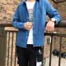 好布衣（HAOBUYI）牛仔襯衫男長(zhǎng)袖春秋季韓版修身純棉襯衫男復(fù)古休閑工裝襯衣潮 淺藍(lán)色 XL 曬單實(shí)拍圖