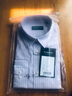 By Creations柏品進(jìn)口純棉磨毛商務(wù)休閑襯衫男秋紐扣領(lǐng)暗條紋正裝職業(yè)長(cháng)袖襯衣 灰藍色條紋 42 曬單實(shí)拍圖
