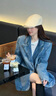 蘇木佰（SOMUBAY）趙昭儀同款復古前進(jìn)帽女春夏季薄款休閑百搭顯臉小貝雷帽報童帽子 米色 M(56-58cm) 曬單實(shí)拍圖