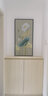 梓朗新中式裝飾畫(huà)客廳墻上掛畫(huà)荷花壁畫(huà)玄關(guān)豎版入戶(hù)禪意水墨蓮花墻畫(huà) A【順豐包郵】 50*100木紋黃框（PS框+油畫(huà)布） 曬單實(shí)拍圖