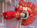 史努比秋冬加絨嬰兒滿(mǎn)月衣服純棉男女寶寶抓周禮服百天生日唐裝紅色 長(cháng)大紅鎖福 59cm 建議2-10個(gè)月 曬單實(shí)拍圖