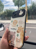 素洛適用蘋果15promax日韓可愛動物手機(jī)殼iPhone14pro時尚卡通小清新手腕帶掛繩女11硅膠硬防摔保護(hù)殼 浮雕羊皮 長頸鹿白鴨狗等Happy+黑色長繩 iPhone 13 曬單實拍圖