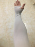 【2雙裝】冰袖防曬男士護臂袖套防紫外線手臂套袖冰絲假袖子薄款開車防嗮手套 拇指白+拇指灰 2雙裝 曬單實拍圖