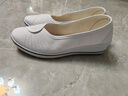 凰巣護士鞋女舒適軟底坡跟帆布鞋美容院醫護專(zhuān)用工作鞋透氣平底小白鞋 白色布面 38 曬單實(shí)拍圖
