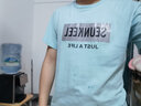 歐郎格【棉2件裝】短袖t恤男韓版潮流寬松夏天休閑半袖上衣服純棉短袖男 純棉套餐21：彩色字母黃+SKL水綠 L \120-135斤 曬單實(shí)拍圖
