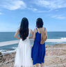 桃伊悠（taoyiyou）法式克萊茵藍(lán)吊帶裙海邊度假連衣裙夏顯瘦小個子長裙旅游沙灘裙子 藍(lán)色吊帶 M 曬單實(shí)拍圖