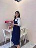 唐菓蜜牛仔背帶裙女2025夏季新款女裝韓版時(shí)尚百搭收腰顯瘦減齡連衣裙子 白色上衣+深藍(lán)色背帶裙 M 曬單實(shí)拍圖