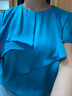 PORTS寶姿女裝夏季小眾通勤星河藍緞面短袖上衣LM8B070LWP070 VIVID BLUE S (4) 曬單實(shí)拍圖