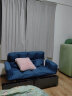 可米熊 懒人沙发踏踏米简易可折叠小户型沙发床网红款卧室阳台小沙发 蓝色（两个抱枕） 实拍图