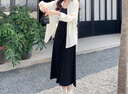 WFKV大碼女裝胖MM2025新款寬松顯瘦襯衣背心裙兩件套中長(zhǎng)款連衣裙子 米杏襯衫+黑色裙 3XL 【160-180斤】 曬單實(shí)拍圖