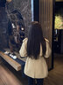 Olrain歐芮兒卡其色風(fēng)衣女春裝寬松顯瘦氣質(zhì)雙排扣中長款外套 卡其色 XL 曬單實拍圖