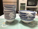 LICHEN 景德鎮(zhèn)老式青花玲瓏陶瓷碗 釉下彩陶瓷餐具飯碗 中式優(yōu)級品餐具 十個裝 牡丹花玲瓏碗 5英寸 曬單實拍圖