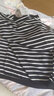 萱戀菲條紋t恤女含棉夏裝短袖寬松女裝夏季2023新款中年女裝寬松上衣 903黑底白條 L 建議90-1050斤 曬單實(shí)拍圖