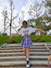 【JK制服官方】正版JK制服套裝學(xué)院風(fēng)格裙水手裙全套百褶裙女學(xué)生日系不良少女正統(tǒng)校服童女 咩啊+領(lǐng)結(jié)+短袖襯衫 M【尺碼偏小】 曬單實拍圖
