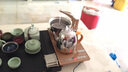 鼎器 帶桶 整套紫砂陶瓷功夫茶具套裝四合一電磁爐茶盤(pán)木竹烏金石茶海茶道茶臺 02款：85CM分體烏金石+梅青汝窯+送桶 曬單實(shí)拍圖
