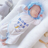 優(yōu)奇嬰兒衣服新生兒純棉連體衣春秋初生兒0-3個(gè)月寶寶內(nèi)衣剛出生睡衣 【純款】小奶瓶+卡通藍(lán) 52cm 曬單實(shí)拍圖