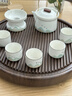 尚言坊圓形竹制茶盤茶托盤帶排水高端簡約家用辦公瀝水功夫茶具干泡茶臺 胡桃色-圓形潤物茶盤38x38 曬單實拍圖