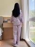 朵朵·可可24秋冬季新款純棉剪花布可愛(ài)寬松長(cháng)袖女家居服睡衣套裝 粉紫 M (160) 曬單實(shí)拍圖