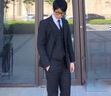 皮爾卡丹（pierre cardin）高端男士西服套裝深灰色職業(yè)裝商務(wù)工作服三件套 兩扣深灰色側(cè)雙開叉西服+西褲 L 175 曬單實拍圖