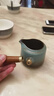 唐豐陶瓷窯變公道杯家用大容量實木側(cè)把貪心杯復(fù)古防燙裝茶容器分茶杯 影綠側(cè)把公道杯 曬單實拍圖