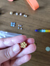 佳人飾界 999 3D硬銀鍍金配件 花朵珠子桃花隔珠 手工DIY串珠材料飾品配飾 3D硬銀桃花配飾金色【單顆】 曬單實(shí)拍圖