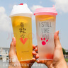 樸京新款創(chuàng  )意網(wǎng)紅磨砂注塑杯90口徑一次性奶茶杯子帶蓋果汁飲料冷飲打包杯網(wǎng)紅注塑杯 500ML注塑我喜歡+熊貓注塑蓋100套 曬單實(shí)拍圖