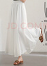 尚都比拉夏季芭蕾風(fēng)寬腰節顯瘦褶裥有內襯飄逸A字半身裙女 象牙白 XL  曬單實(shí)拍圖