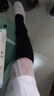革斤威過(guò)膝襪女秋冬加長(cháng)加厚錦綸加絨高筒襪純黑色長(cháng)筒襪百搭長(cháng)襪 錦綸黑色過(guò)膝踩腳 曬單實(shí)拍圖