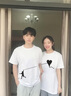 (兩件裝)love情侶裝夏天短袖t恤新款?lèi)?ài)心短袖一男一女韓版寬松百搭上衣學(xué)生班服定制 男白色+女白色 男M+女S 曬單實(shí)拍圖