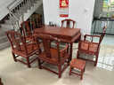 廣典 紅木家具緬甸花梨（學(xué)名：大果紫檀） 實(shí)木茶桌 辦公室茶桌椅組合 中式古典茶桌椅 云芝茶臺6件套1桌+5椅 曬單實(shí)拍圖