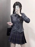 蝶嬌諾（DIEJIAONUO）新款連衣裙子女裝夏季甜辣學(xué)院風(fēng)JK制服套裝女純欲短裙兩件裝夏天 灰色襯衣+領(lǐng)帶+JK格紋裙 M 曬單實(shí)拍圖