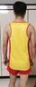 李寧（LI-NING）田徑服新款男女中短跑步訓練透氣速干背心DIY印號馬拉松運動(dòng)套裝 升級款005-3紅黃（男款） L碼 曬單實(shí)拍圖