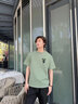 名創(chuàng  )優(yōu)品（MINISO）日系短袖男生t恤2025夏季男士闊版寬松大碼正肩純棉半袖情侶衣服 棕櫚綠(m邁得貓胸標) L 175 (名創(chuàng  )優(yōu)品 品控嚴格) 曬單實(shí)拍圖